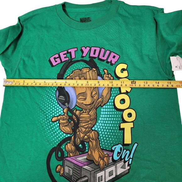 Marvel Kids Green Graphic Print "Get Your Groot On!" Short Sleeve T-Shirt Size 6 - Picture 7 of 8